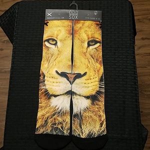 Mens Casual Crew Lion Face Socks Size 6-13